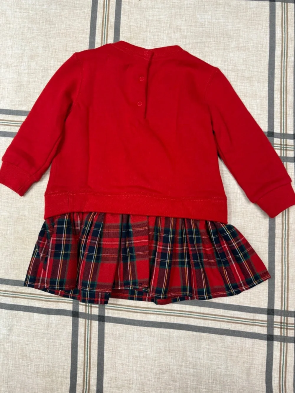 NWT Ralph Lauren Baby Girl 12M Red Tartan Plaid Holiday Christmas Dress